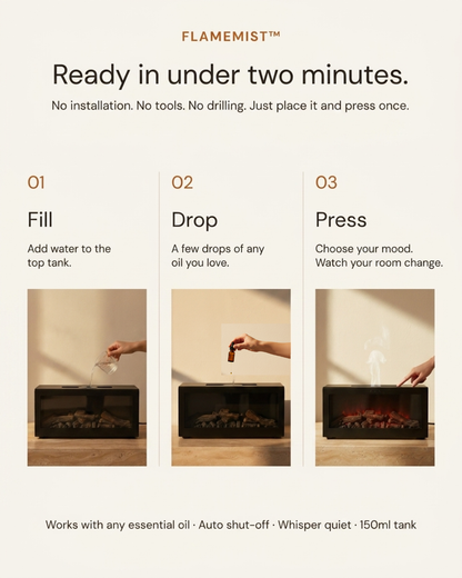 FlameMist ™ - Portable Aromatherapy Fireplace